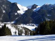 Blick auf die Unterkünfte am Spitzingsee