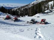 Pistenraupen im Wartestand