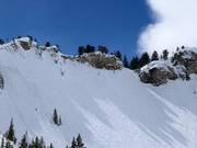 Steiles Gelände an der Sesselbahn Sugarloaf