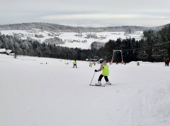 Leichte und breite Abfahrt