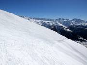 Ende der Freeridehänge und Querung zurück ins Skigebiet