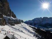 Blick von Laurins Lounge zum Rosengarten und Latemar