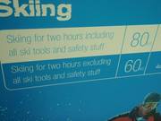 Preisliste am Eingang