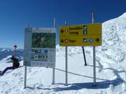 Pistenausschilderung im Skigebiet Damüls-Mellau