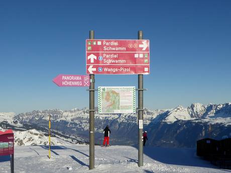 Heidiland: Orientierung in Skigebieten – Orientierung Pizol – Bad Ragaz/Wangs