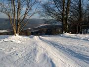 Eine kleine Schanze auf der Piste