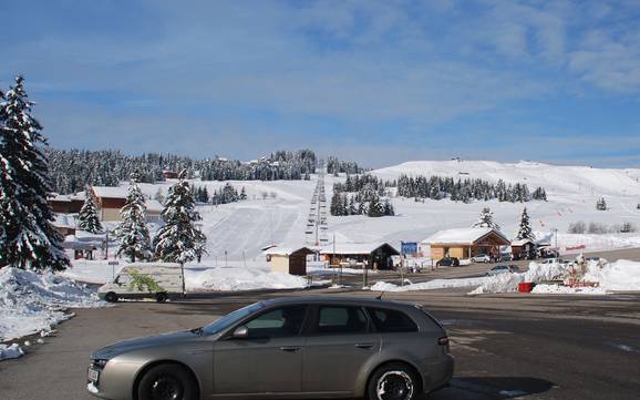 Beaufortain: Anfahrt in Skigebiete und Parken an Skigebieten – Anfahrt, Parken Espace Diamant – Les Saisies/Notre-Dame-de-Bellecombe/Praz sur Arly/Flumet/Crest-Voland