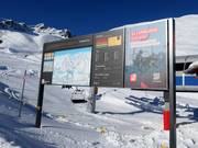 Informationstafel mit aktuellem Status im Skigebiet