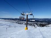 Toppekspressen - 6er Hochgeschwindigkeits-Sesselbahn (kuppelbar) mit Abdeckhauben und Sitzheizung
