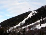 Blick auf die schwere Piste Slalombacken