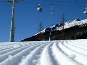 Frisch präparierte Piste in Tatranská Lomnica