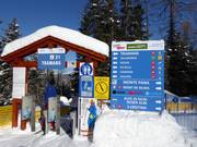 Pistenausschilderung im Skigebiet von Gröden
