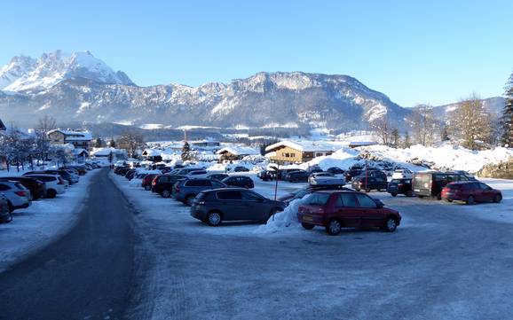 St. Johann in Tirol: Anfahrt in Skigebiete und Parken an Skigebieten – Anfahrt, Parken St. Johann in Tirol/Oberndorf – Harschbichl