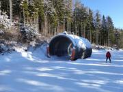 Der Lella-Tunnel auf der Talabfahrt