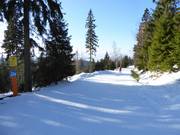 Leichte Verbindungspiste im Skigebiet Černá hora