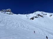 Blick auf die Abfahrten Hockenhorn und Petersgrat