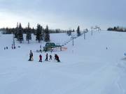 Blick auf die Pisten am Wish Bone Quad