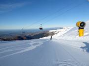 Piste mit Panorama am Mt. Hutt