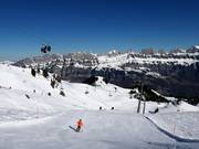 Mittelschwere Piste unterhalb des Maschgenkamm