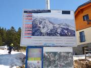 Pistenplan mit aktuellen Informationen an der Bergstation