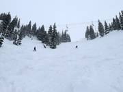 Steile Piste an der Sesselbahn Supreme