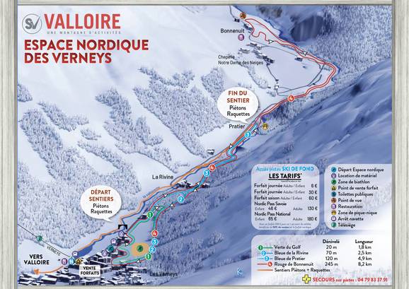 Plan des pistes de ski nordique