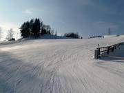 Präparierte Piste an der Bleamlalm