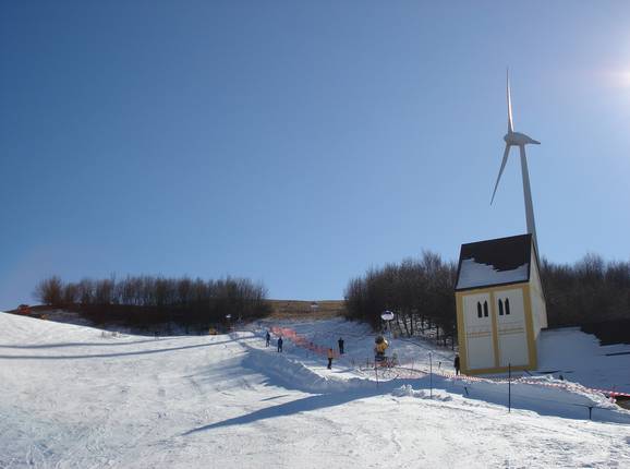 Blick auf die Piste am Fröttmaninger Berg