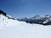 Breite, einfache Abfahrt am Schaidberg