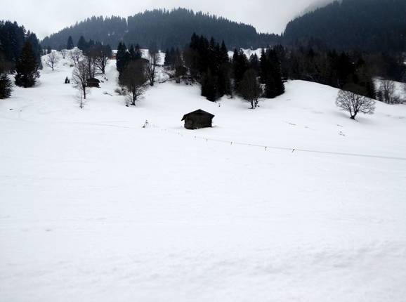 Blick auf die leichte Piste in Saxeten