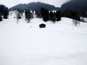 Blick auf die leichte Piste in Saxeten