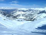 Die Piste vom Colletto Verde mit Blick Richtung Cesana