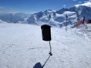 Abfalleimer bei der Bergstation Lagalb