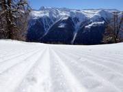 Perfekt präparierte Abfahrt in Bellwald