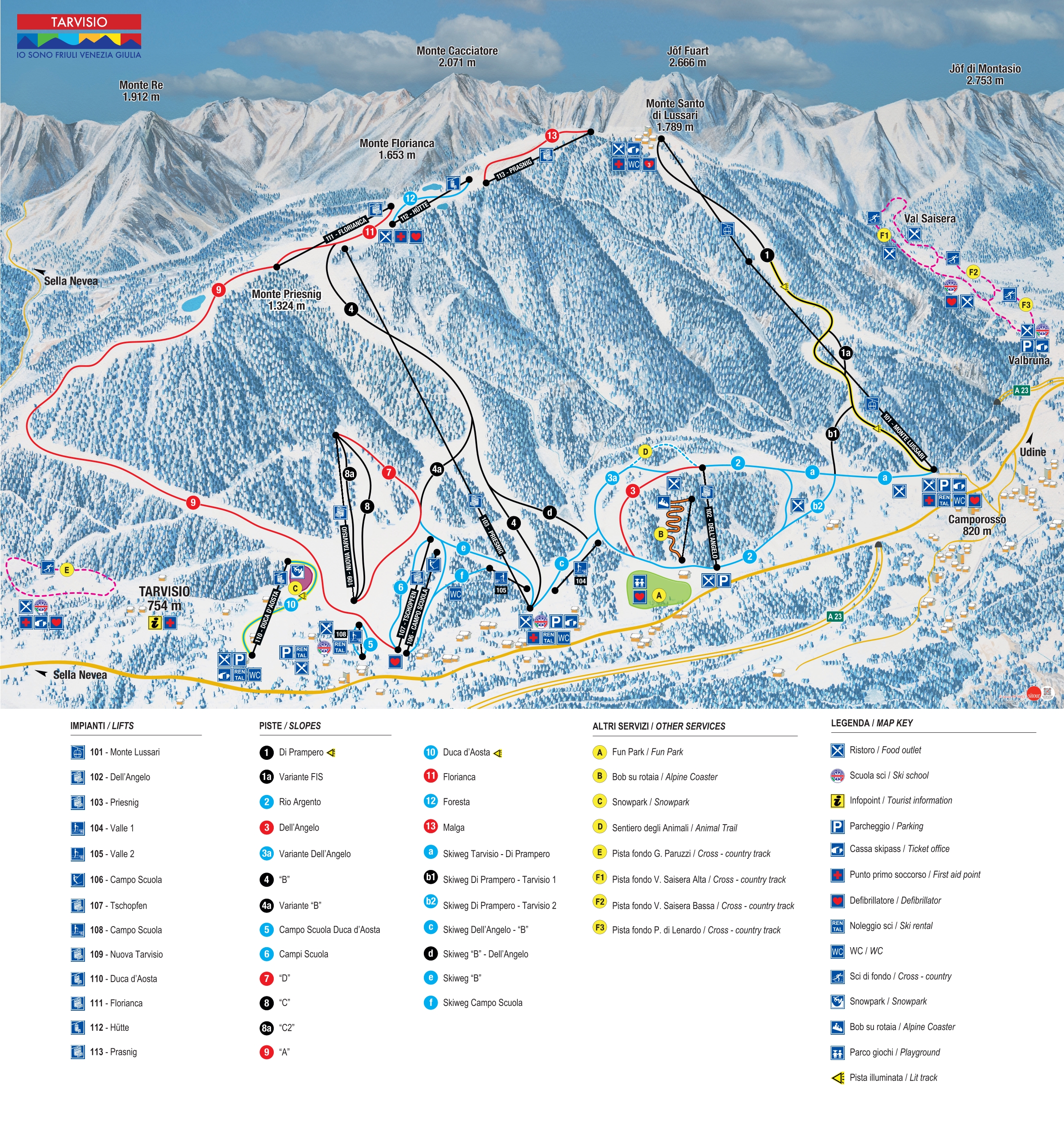 Pistenplan Tarvisio – Monte Lussari