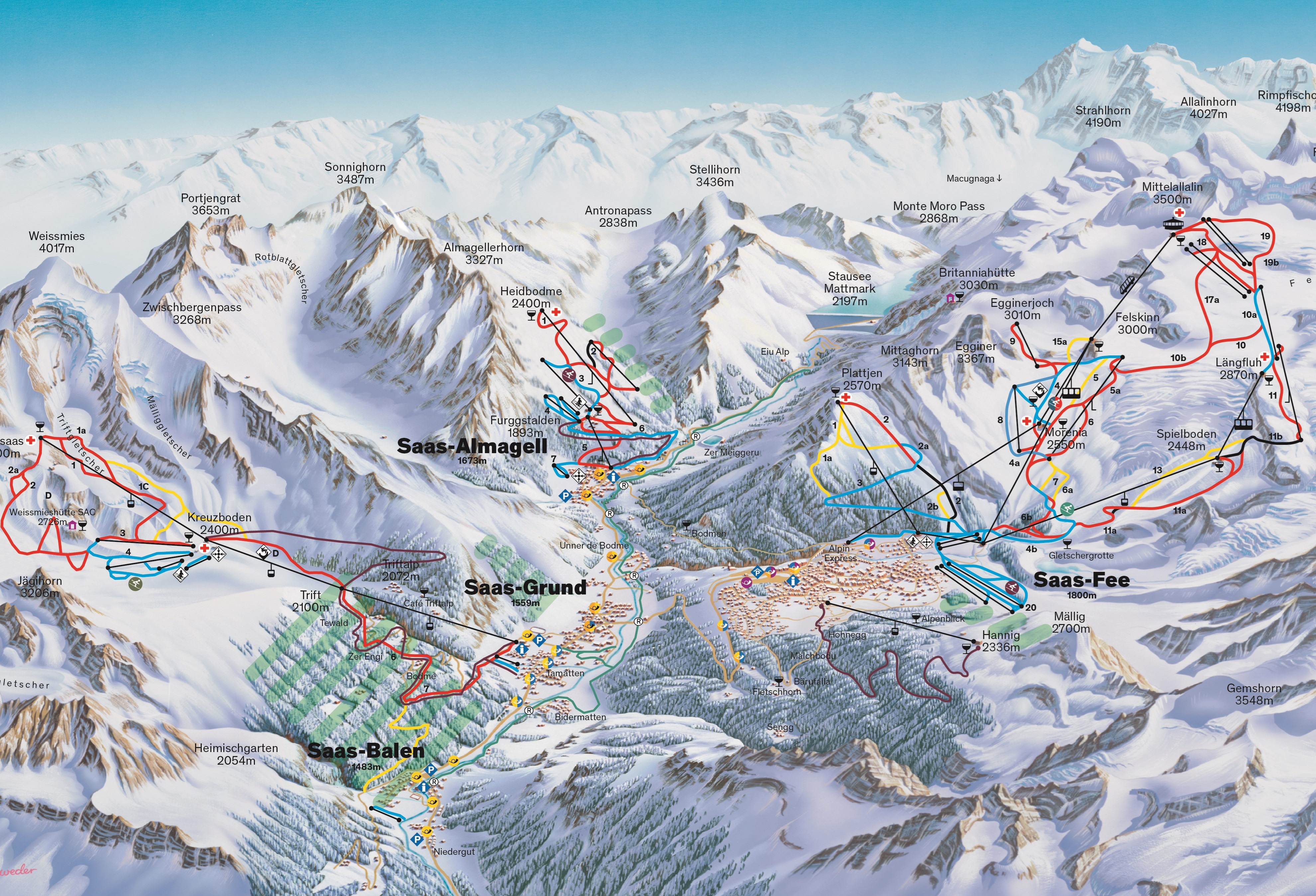 Skigebiet Heidbodme – Saas-Almagell