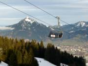 Blick vom Skigebiet zum Grünten